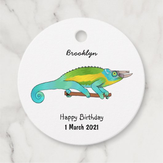 Jackson's chameleon cartoon bedankjes labels (Voorkant)