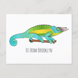 Jackson's chameleon cartoon briefkaart