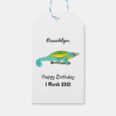 Jackson's chameleon cartoon cadeaulabel (Achterkant)