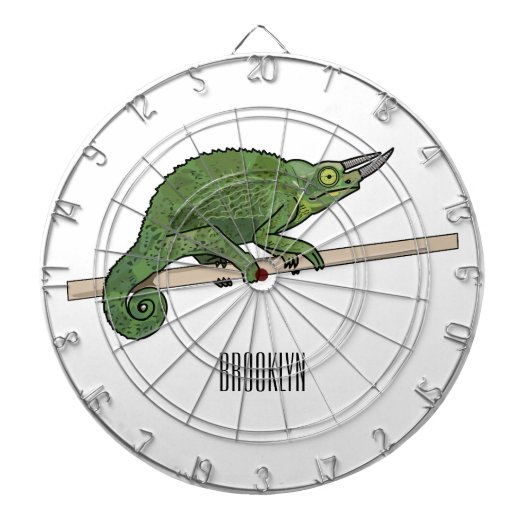 Jackson's chameleon cartoon dartbord (Voorkant)