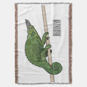 Jackson's chameleon cartoon deken (Voorkant Verticaal)
