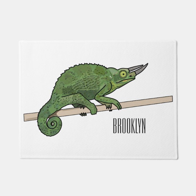 Jackson's chameleon cartoon deurmat (Voorkant)