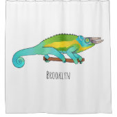 Jackson's chameleon cartoon douchegordijn (Voorkant)