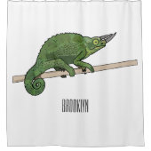 Jackson's chameleon cartoon douchegordijn (Voorkant)