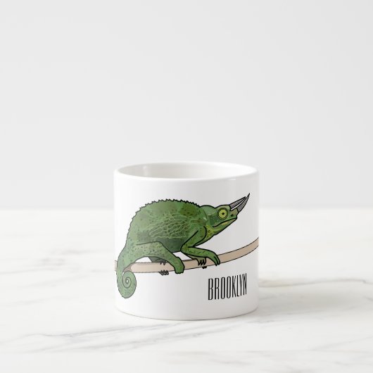 Jackson's chameleon cartoon espresso kop (Voorkant)