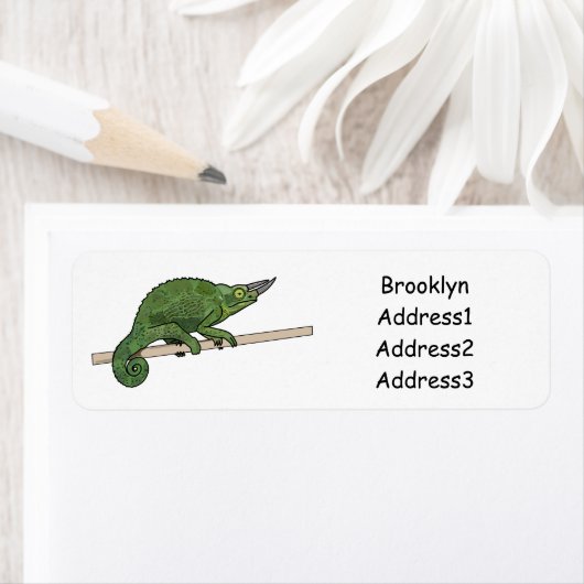 Jackson's chameleon cartoon etiket (Insitu)