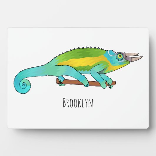 Jackson's chameleon cartoon fotoplaat (voorkant)