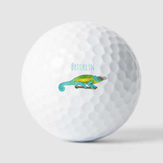 Jackson's chameleon cartoon golfballen (Voorkant)