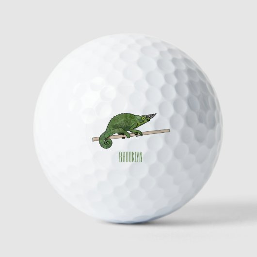 Jackson's chameleon cartoon golfballen (Voorkant)