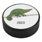 Jackson's chameleon cartoon hockey puck (3/4)