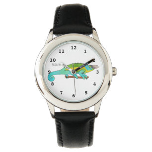 Jackson's chameleon cartoon horloge
