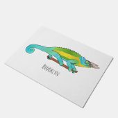 Jackson's chameleon cartoon illustration  deurmat (Schuin)