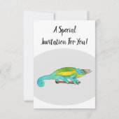 Jackson's chameleon cartoon kaart (Achterkant)