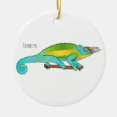 Jackson's chameleon cartoon keramisch ornament (Voorkant)