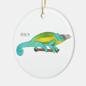 Jackson's chameleon cartoon keramisch ornament (Links)