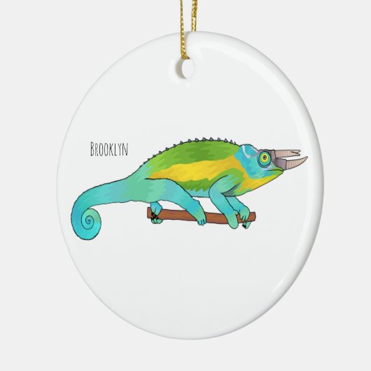 Jackson's chameleon cartoon keramisch ornament (Links)