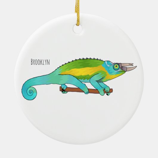 Jackson's chameleon cartoon keramisch ornament (Achterkant)