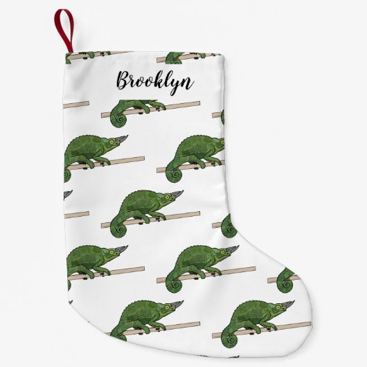 Jackson's chameleon cartoon kleine kerstsok (Voorkant)