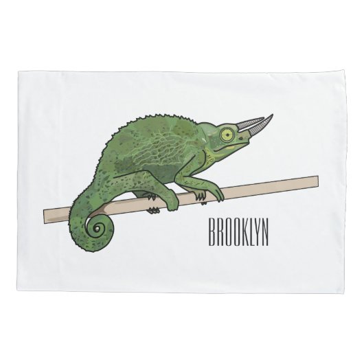 Jackson's chameleon cartoon kussensloop (Achterkant)