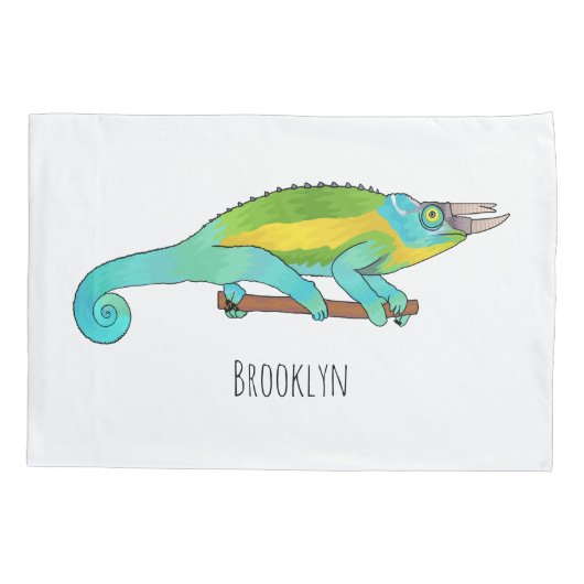 Jackson's chameleon cartoon kussensloop (Achterkant)