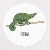 Jackson's chameleon cartoon labels (Design 1)