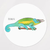 Jackson's chameleon cartoon labels (Design 2)