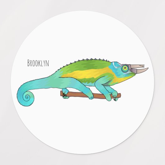 Jackson's chameleon cartoon labels (Design 1)