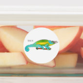 Jackson's chameleon cartoon labels (Aangebracht)