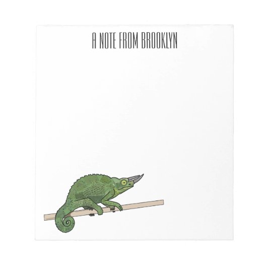 Jackson's chameleon cartoon notitieblok (Voorkant)