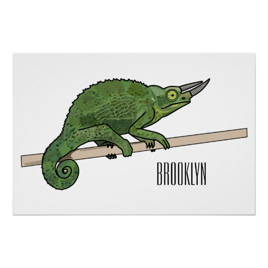 Jackson's chameleon cartoon perfect poster (Voorkant)