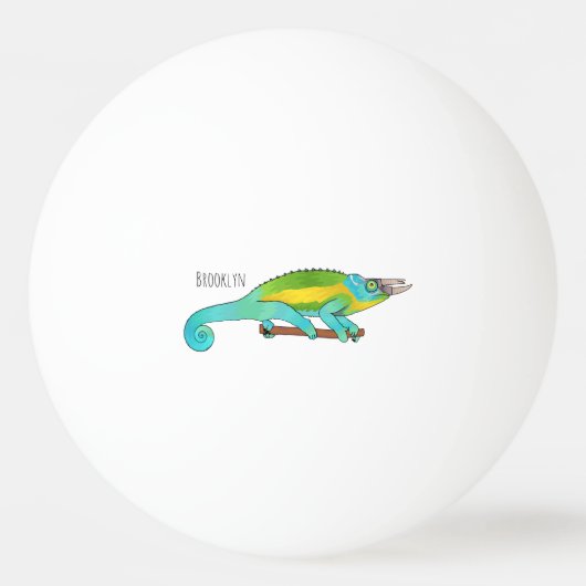 Jackson's chameleon cartoon pingpongbal (Voorkant)