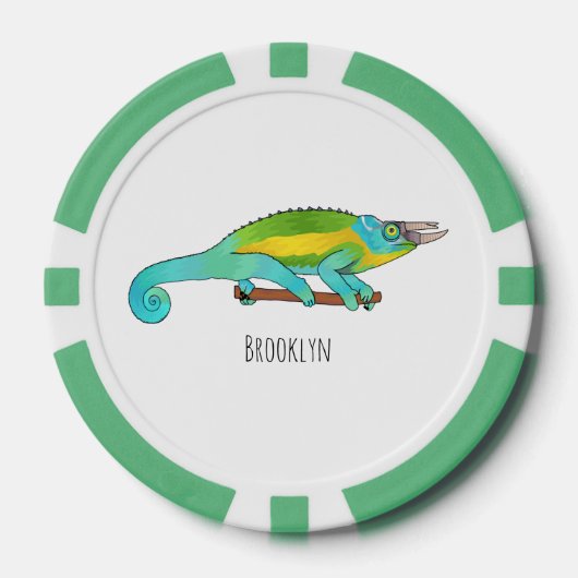 Jackson's chameleon cartoon poker chips (Voorkant)