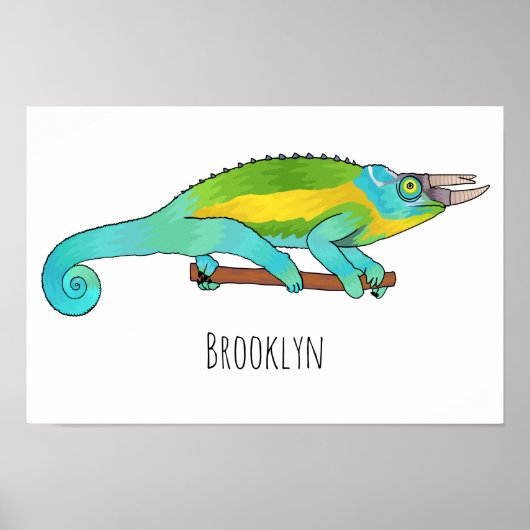 Jackson's chameleon cartoon poster (Voorkant)