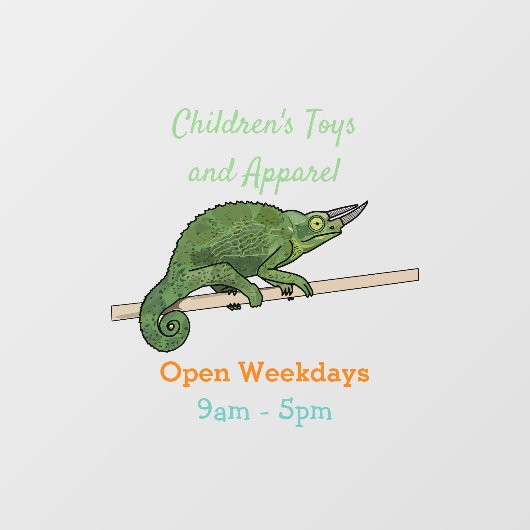 Jackson's chameleon cartoon raamsticker (Vel)