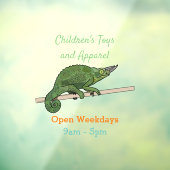 Jackson's chameleon cartoon raamsticker (Vel 3)