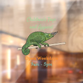 Jackson's chameleon cartoon raamsticker (Vel 2)