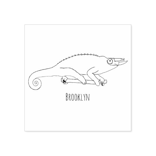 Jackson's chameleon cartoon rubberstempel (Afrduk)