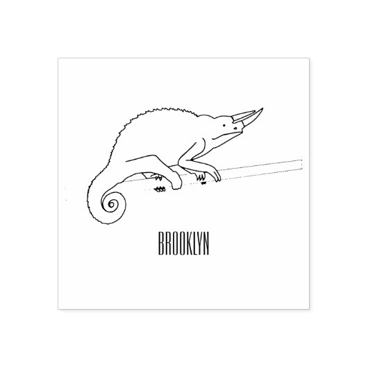 Jackson's chameleon cartoon rubberstempel (Afrduk)