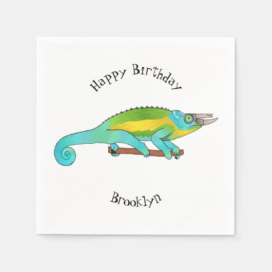 Jackson's chameleon cartoon servet (Voorkant)