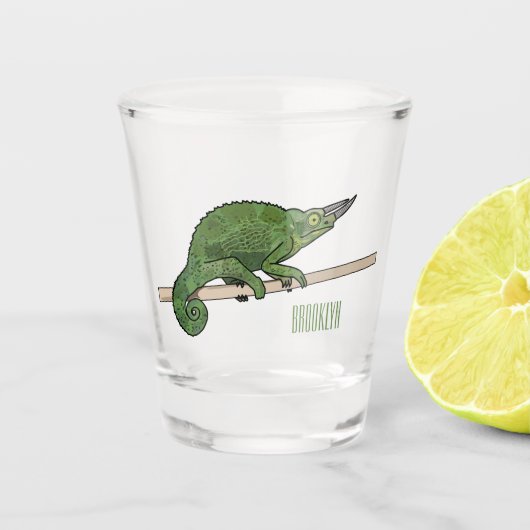 Jackson's chameleon cartoon shot glas (Voorkant)