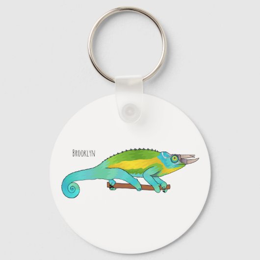 Jackson's chameleon cartoon sleutelhanger (Voorkant)