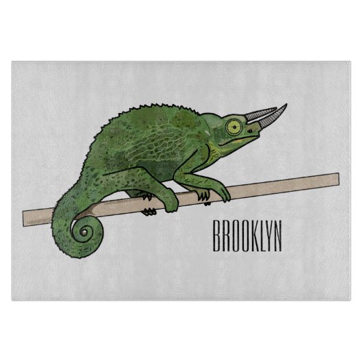 Jackson's chameleon cartoon snijplank (Voorkant)