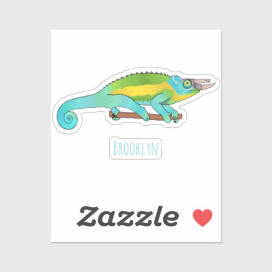Jackson's chameleon cartoon sticker (Vel)