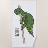 Jackson's chameleon cartoon strandlaken (Voorkant)