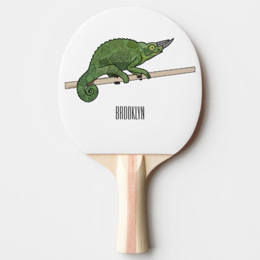 Jackson's chameleon cartoon tafeltennisbatje (Voorkant)