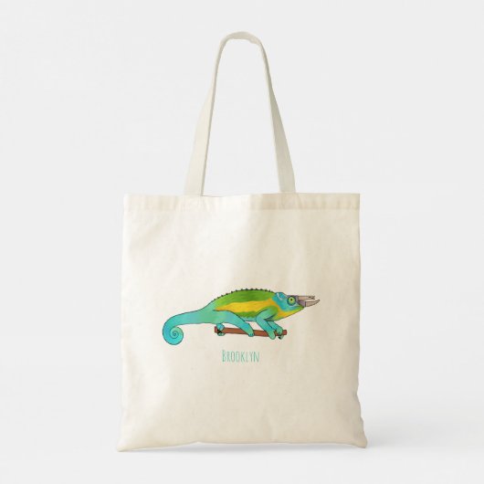 Jackson's chameleon cartoon tote bag (Achterkant)