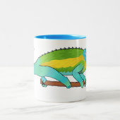Jackson's chameleon cartoon tweekleurige koffiemok (Center)