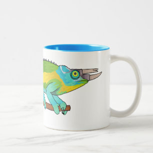 Jackson's chameleon cartoon tweekleurige koffiemok
