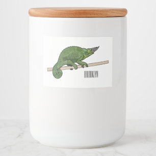 Jackson's chameleon cartoon voedselcontainer etiket