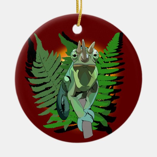 Jackson's Chameleon Keramisch Ornament (Voorkant)